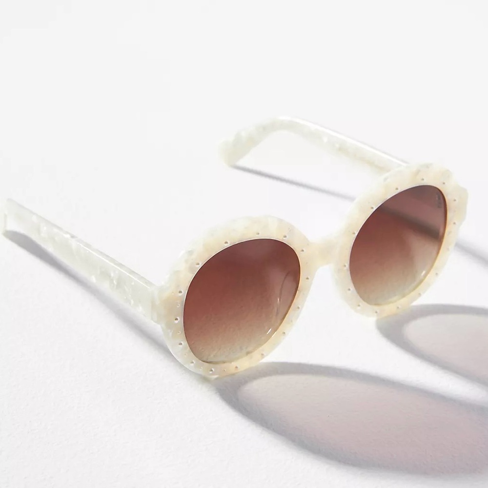Anthropologie Pearl Shell Circle Sunglasses